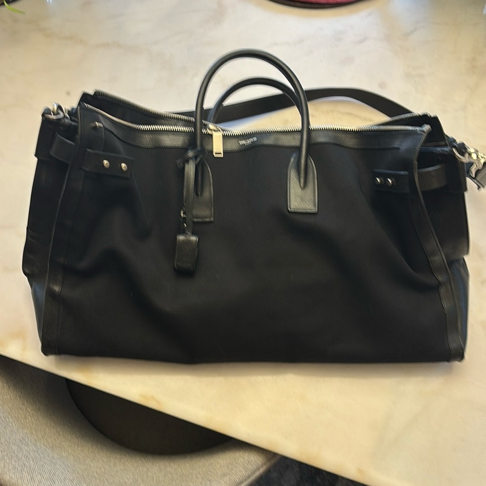 Saint Laurent Canvas and Leather Sac du jour 48 hour bag